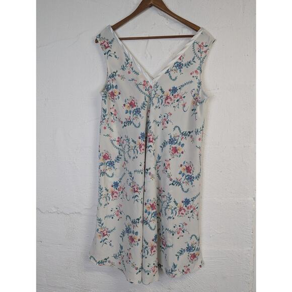 Vtg BG Intimates Nightgown Dress Womens Large Multicolor Floral Lace Feminine - Picture 5 of 7